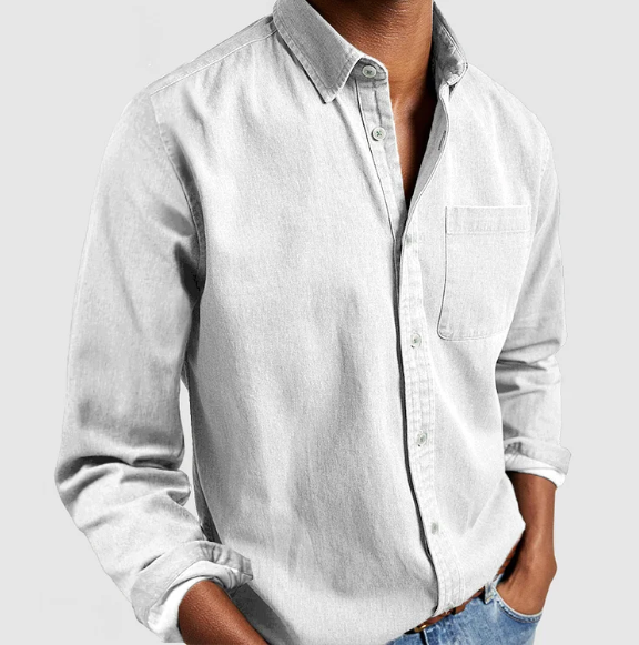 Matteo | Lässiges Denim-Hemd für Männer Stilvolle Baumwollmischung - Image 3