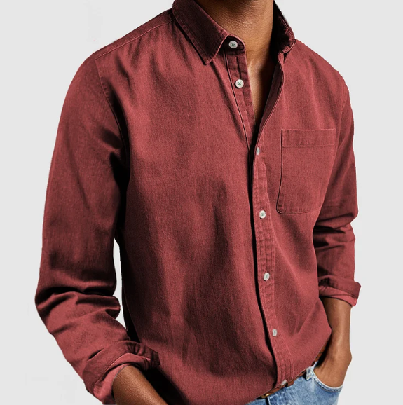 Matteo | Lässiges Denim-Hemd für Männer Stilvolle Baumwollmischung - Image 4