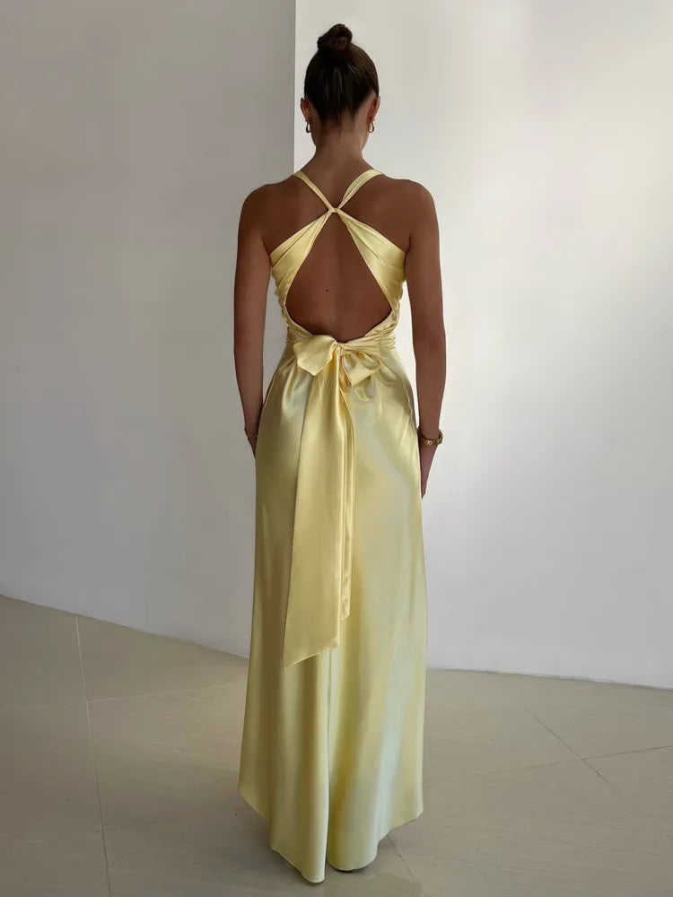 Celine | Ärmelloses V-Ausschnitt A-Linie Silhouette Elegantes Abendkleid - Image 2