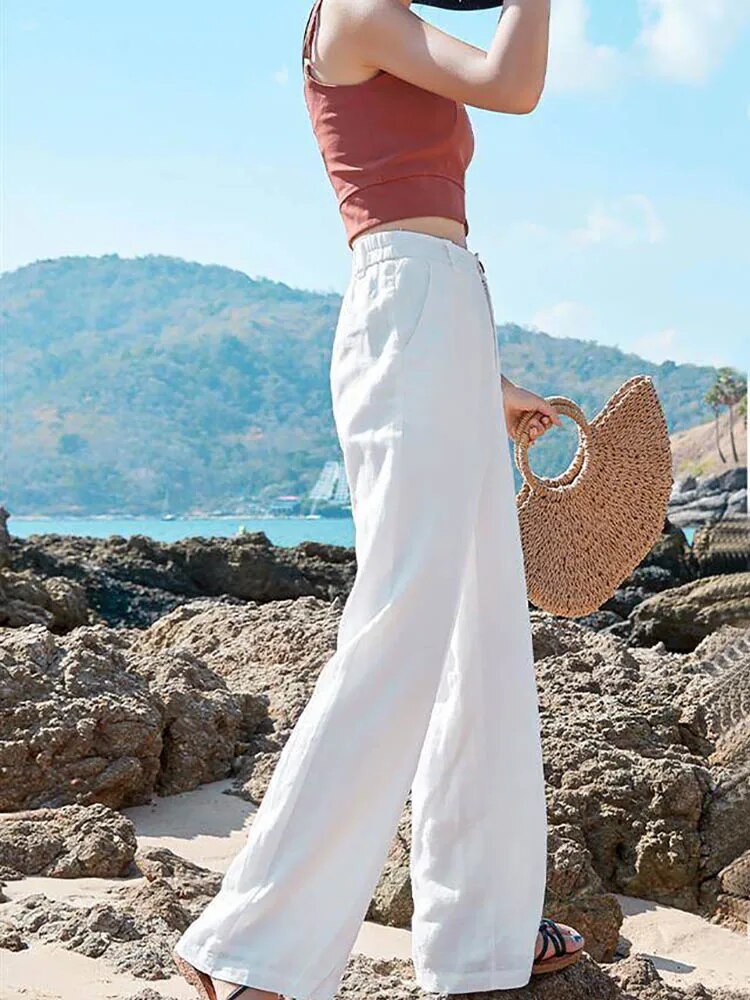 Mina | Stylische leichte Leinenhosen mit hoher Taille für den Sommer - Image 2