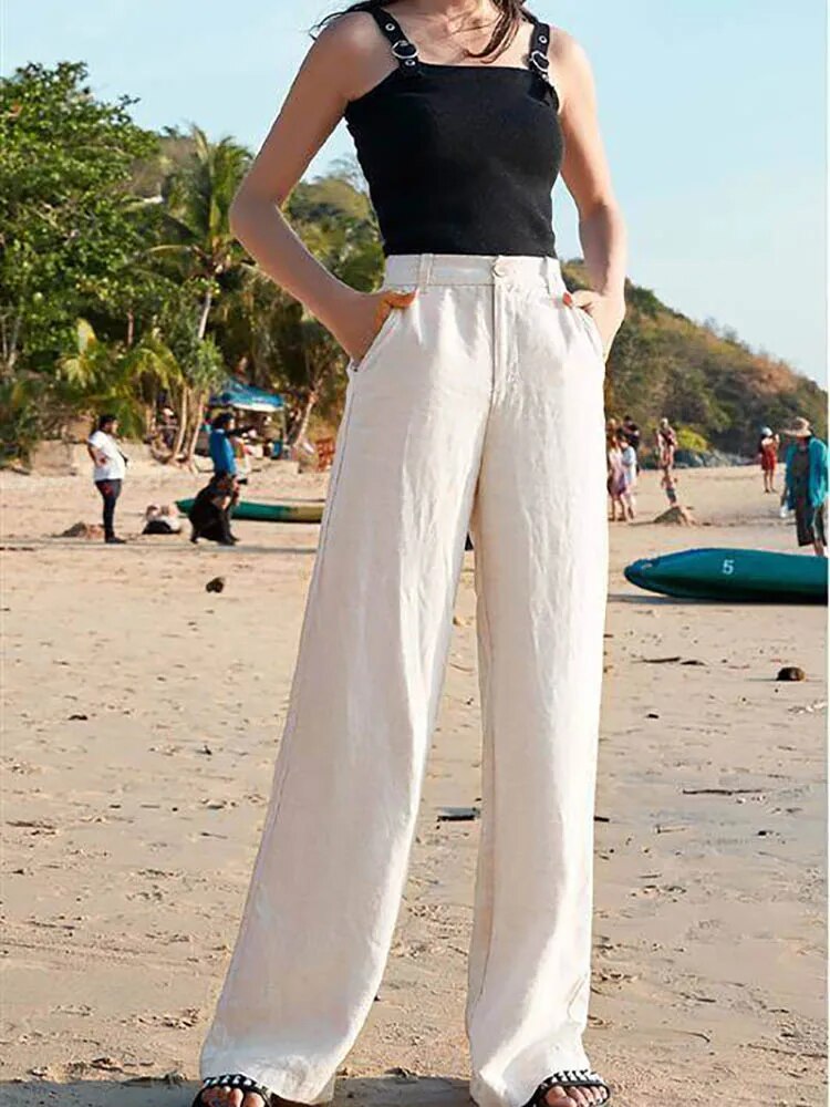 Mina | Stylische leichte Leinenhosen mit hoher Taille für den Sommer - Image 4