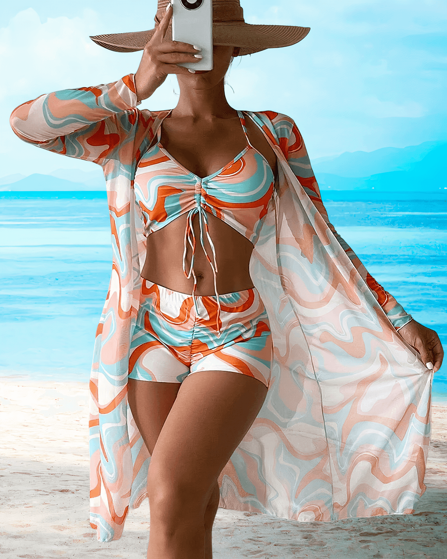 Couture-moda | Stylisches Bikini-Set mit hoher Taille und Cover-Up - Image 1