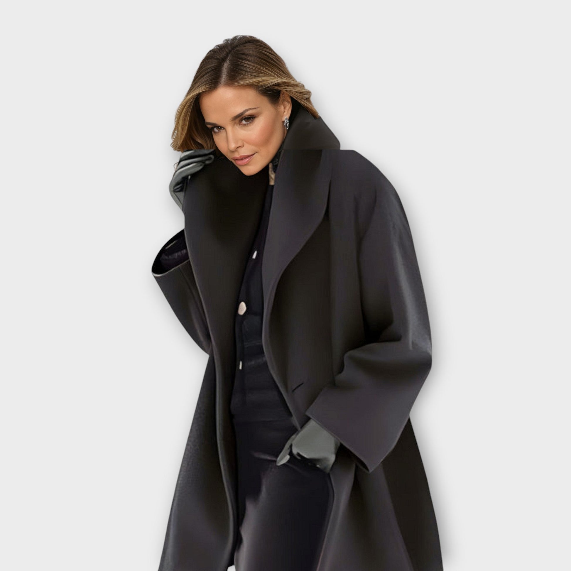 Gisela | Damen Oversized Wickelmantel - Image 3