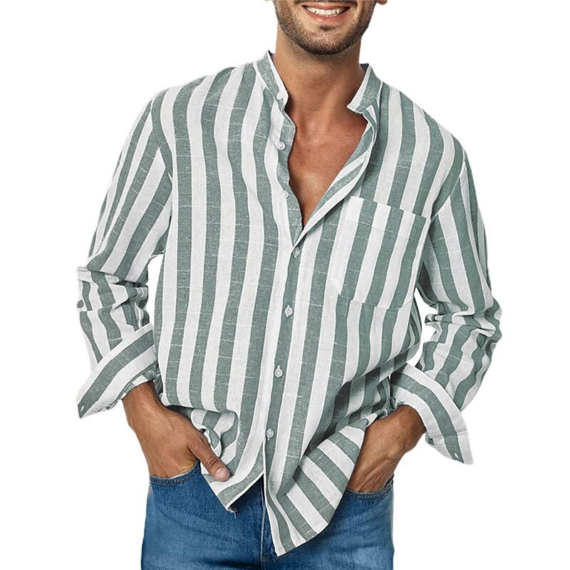 Michael | Gestreiftes Freizeithemd aus Baumwolle für Männer - Image 4