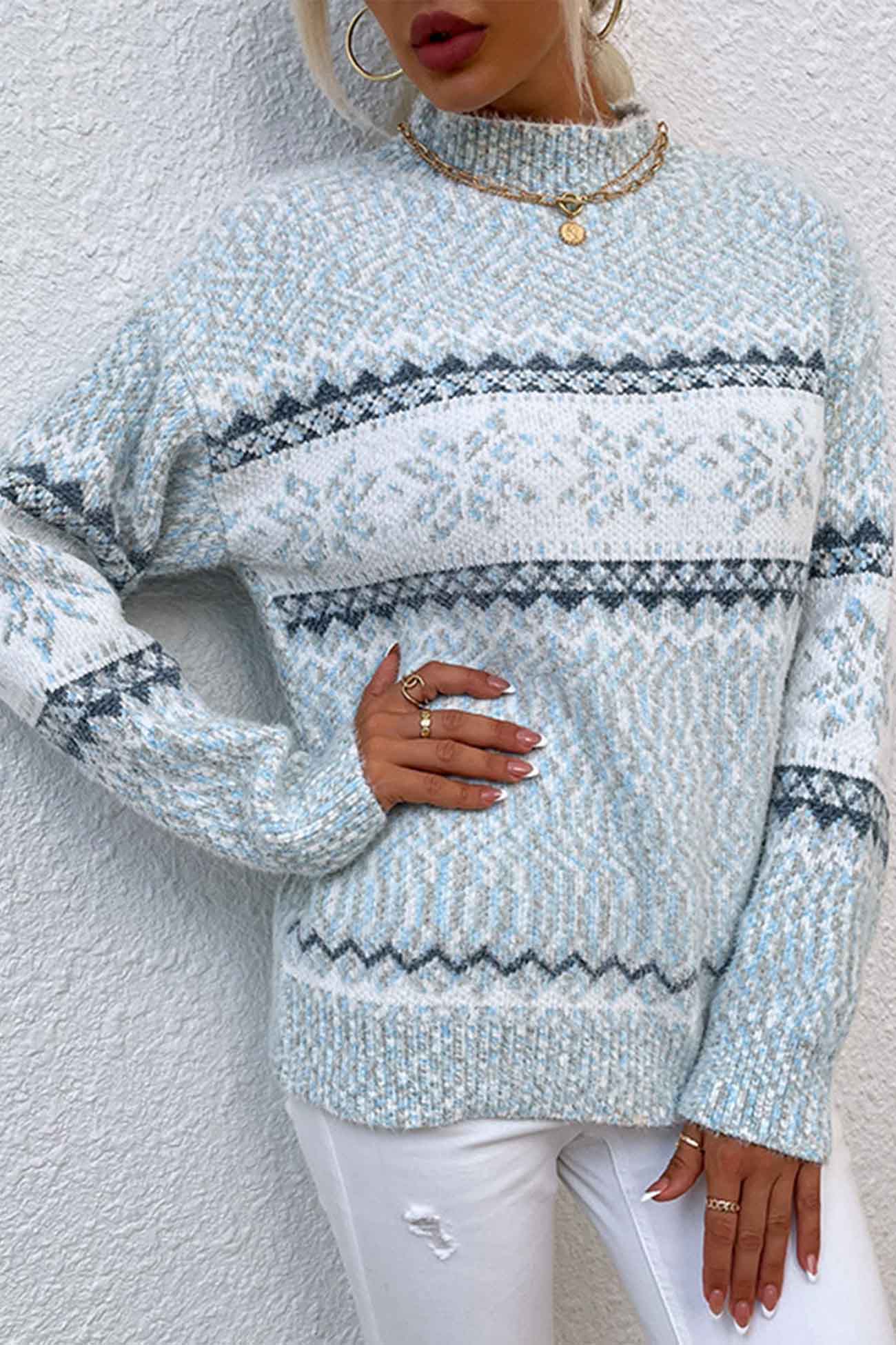 Nora | Damen Fair Isle Rundhals-Pullover - Image 5