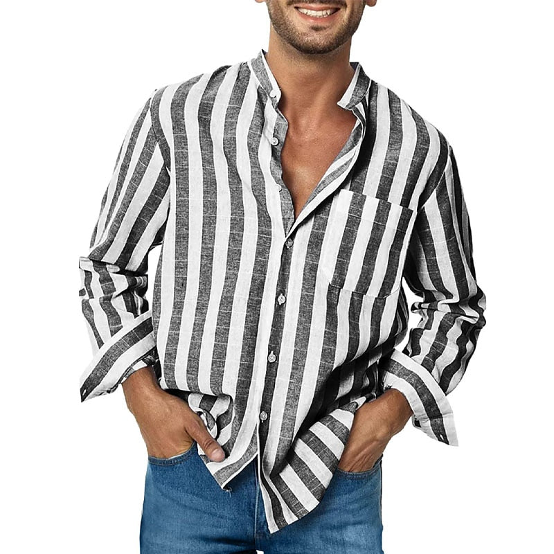 Michael | Gestreiftes Freizeithemd aus Baumwolle für Männer - Image 2