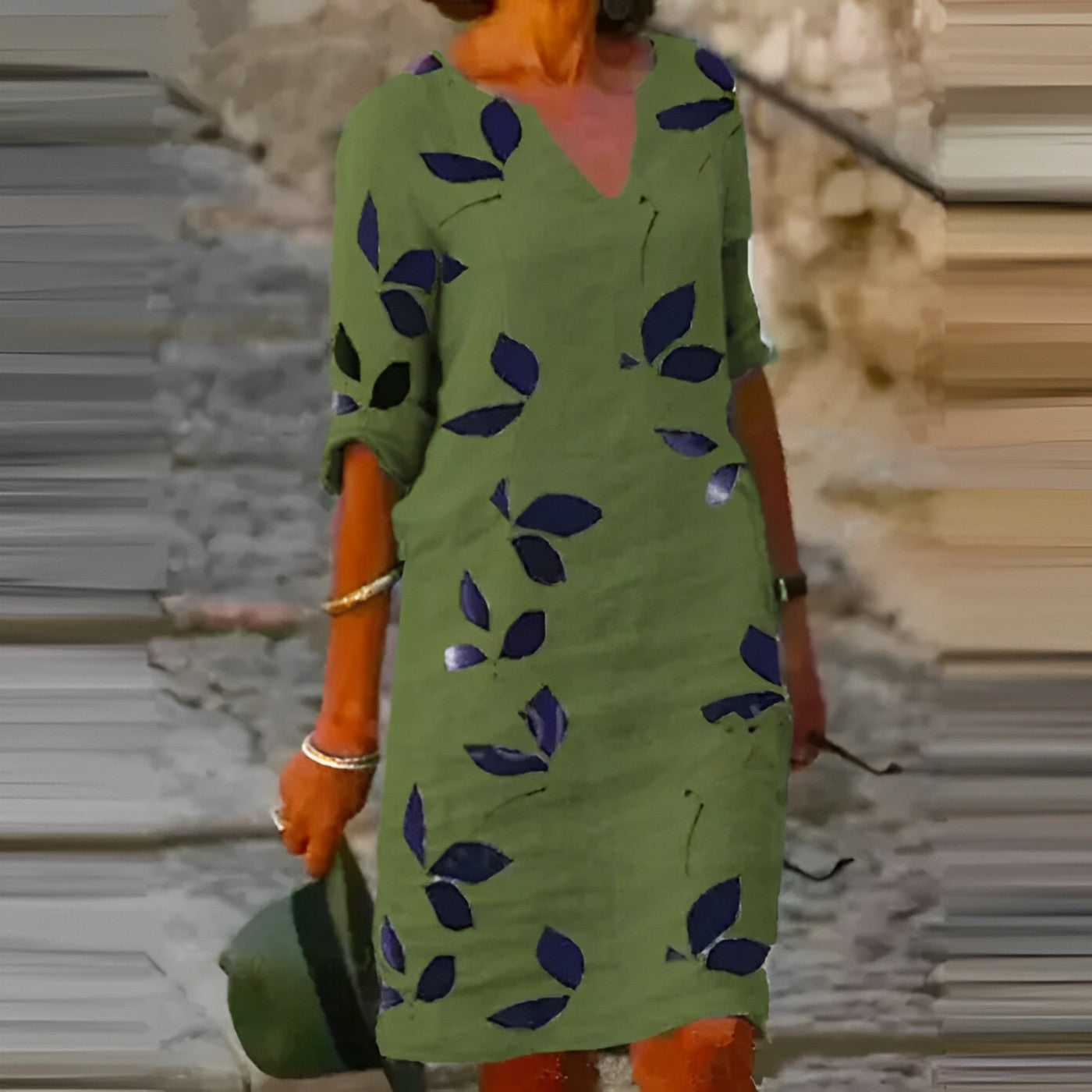 Barbara | Elegantes Kleid mit Blattmuster für Frauen - Image 2