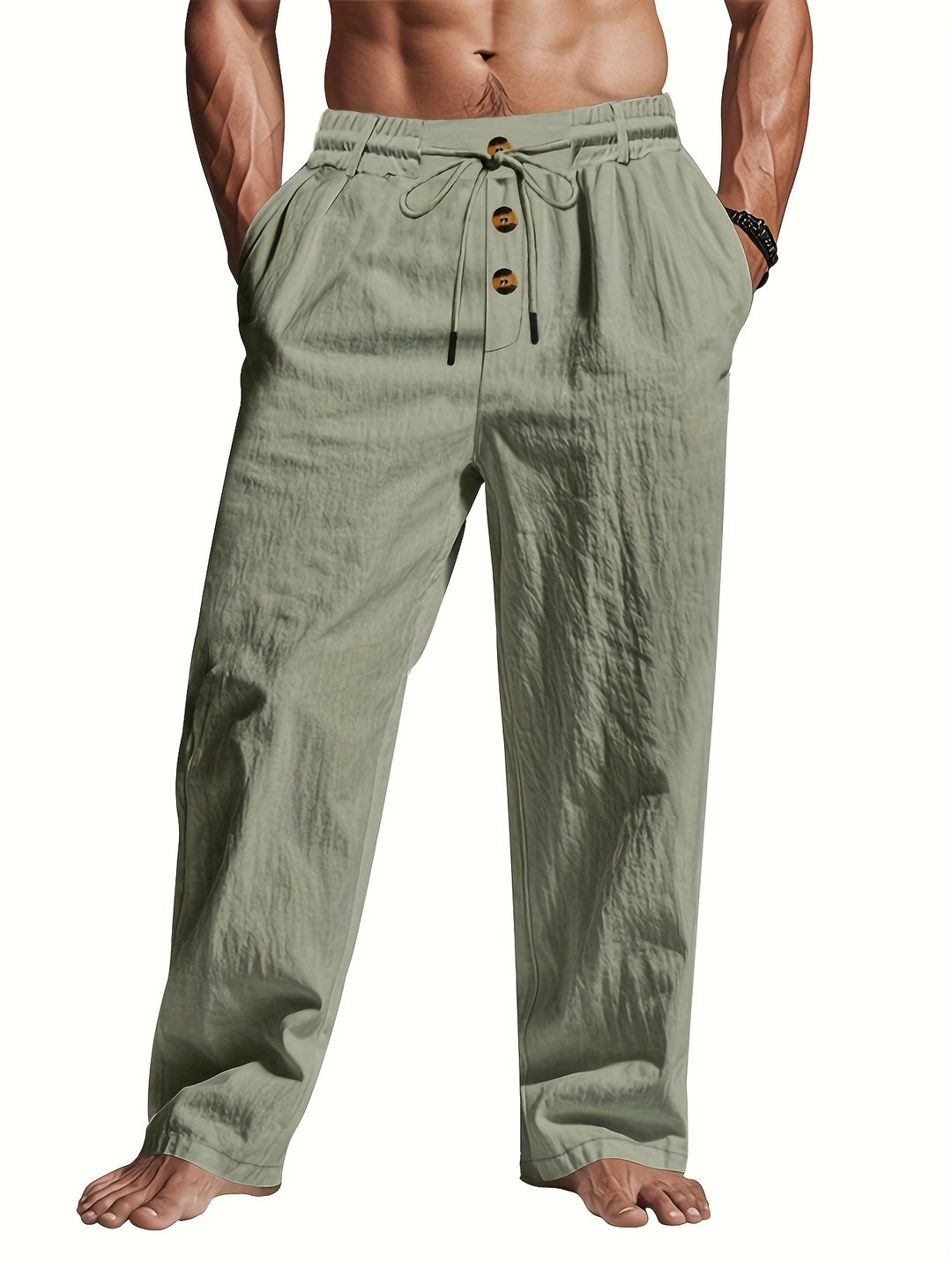 Richard | Stilvolle bequeme Leinenhosen mit Kordelzug für Männer - Image 5