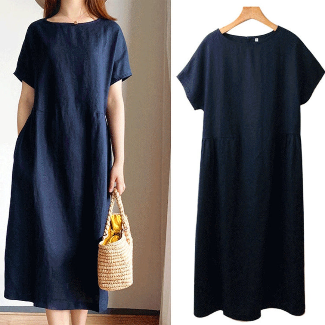 Edith | Damen Elegantes Kurzärmeliges Sommerkleid - Image 10