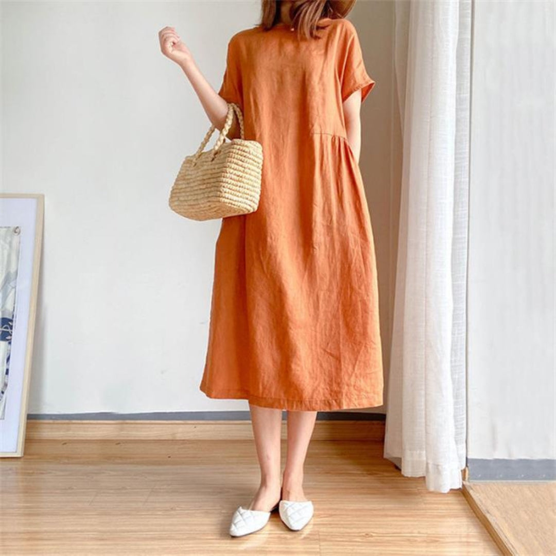Edith | Damen Elegantes Kurzärmeliges Sommerkleid - Image 4