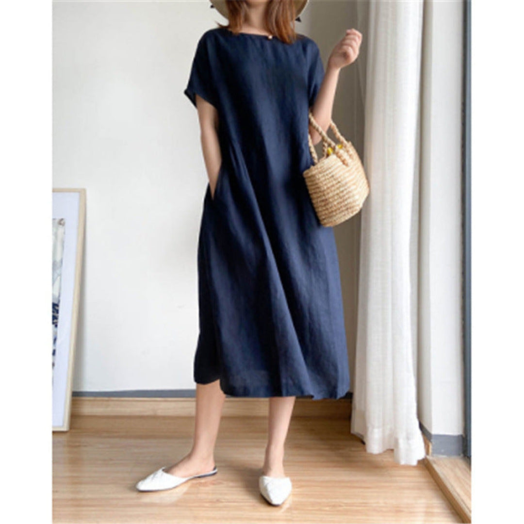 Edith | Damen Elegantes Kurzärmeliges Sommerkleid - Image 5