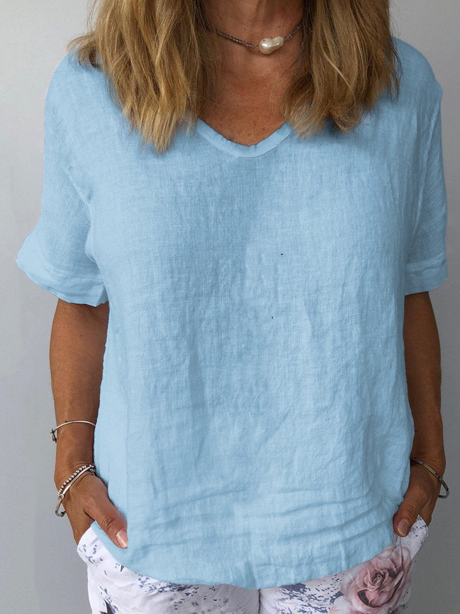 Karla | Lässiges Baumwoll-Leinen-Top für Damen für mühelosen Stil - Image 4