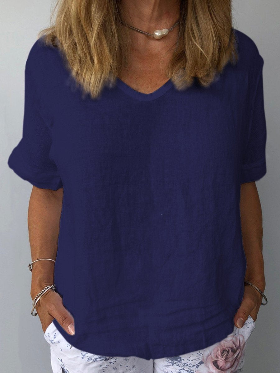 Karla | Lässiges Baumwoll-Leinen-Top für Damen für mühelosen Stil - Image 3