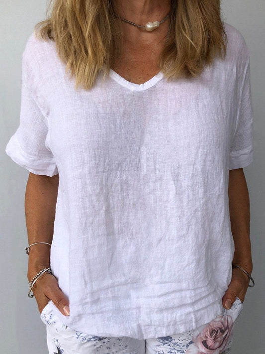 Karla | Lässiges Baumwoll-Leinen-Top für Damen für mühelosen Stil - Image 1