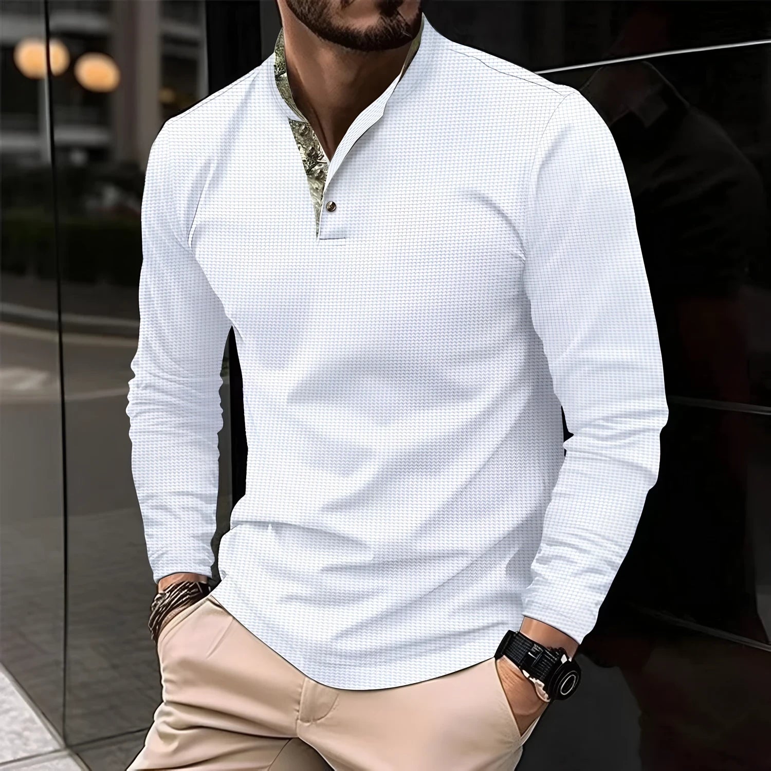 Karsten | Herren Langarm Casual Henley Shirt
