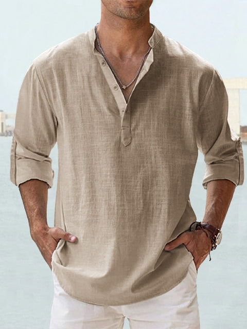 Mathis | Leinenhemd für Herren - Relaxed Fit, stilvoller Mandarin-Kragen, leicht und atmungsaktiv - Image 11