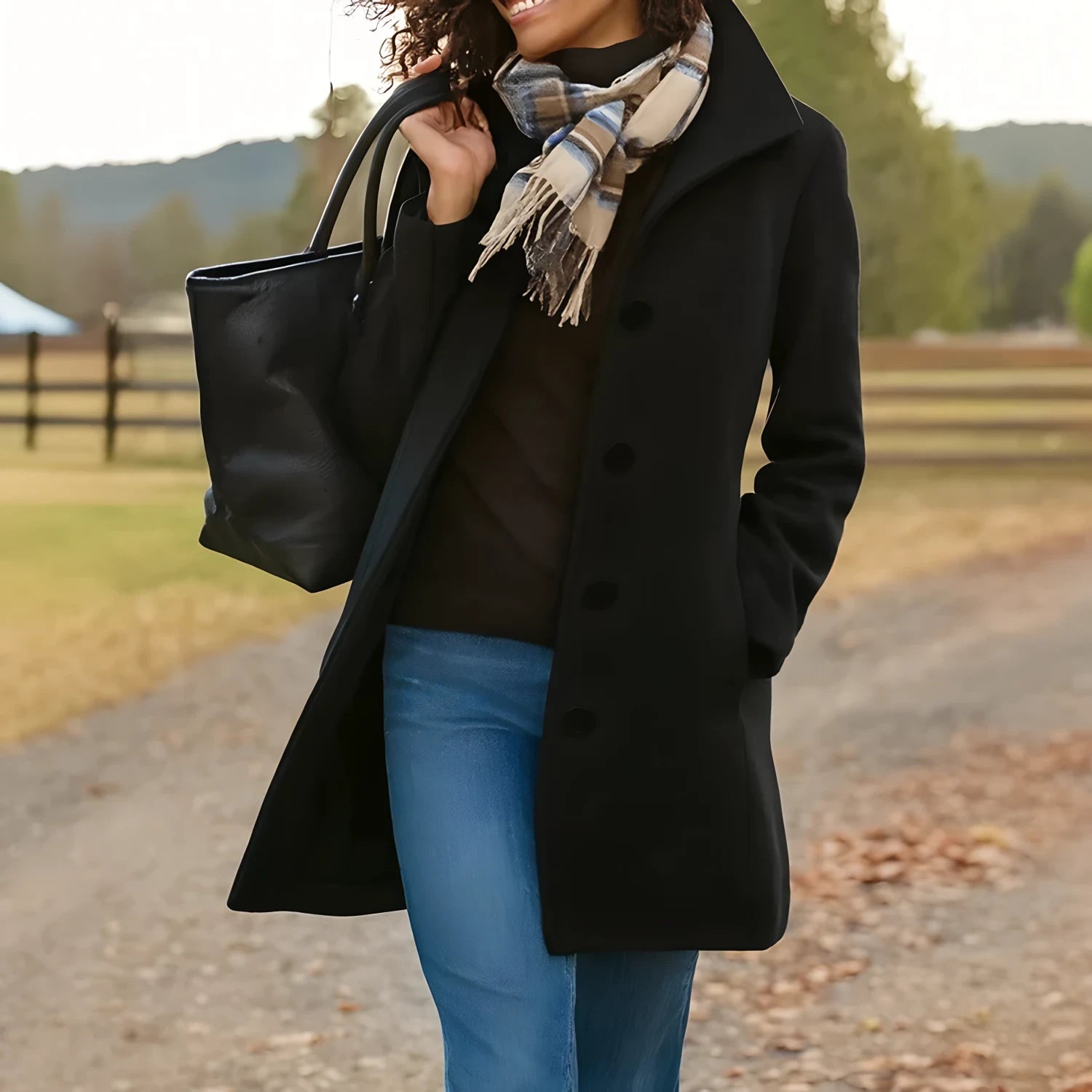 Lisa | Damen Winter Mantel mit Knöpfen