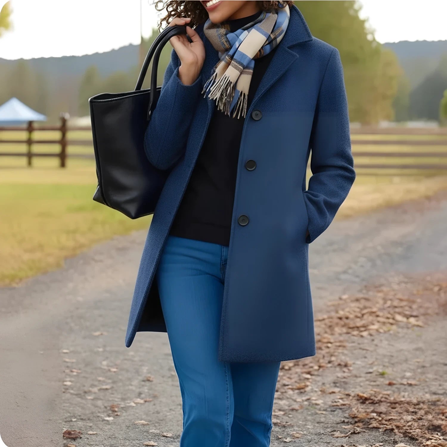 Lisa | Damen Winter Mantel mit Knöpfen