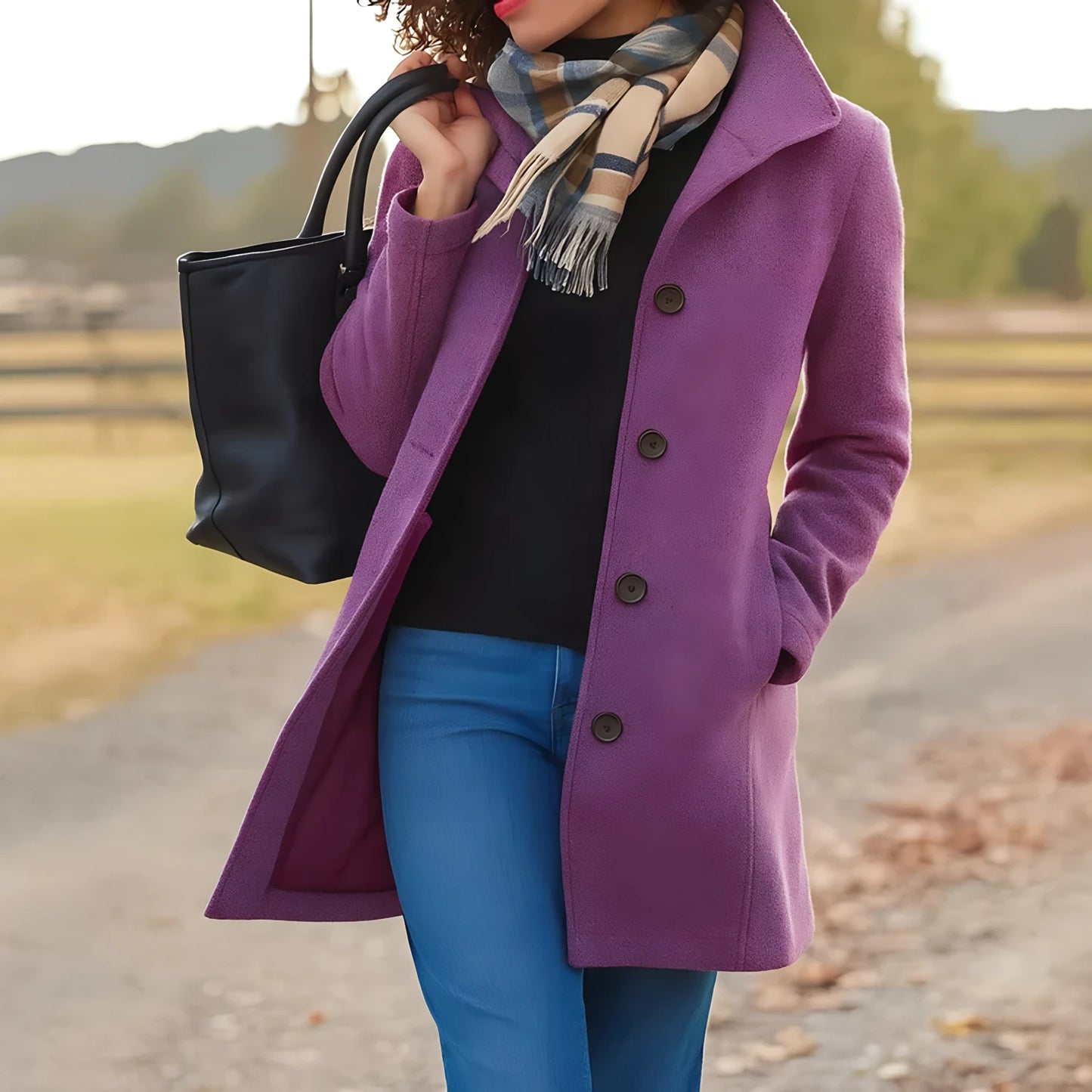 Lisa | Damen Winter Mantel mit Knöpfen