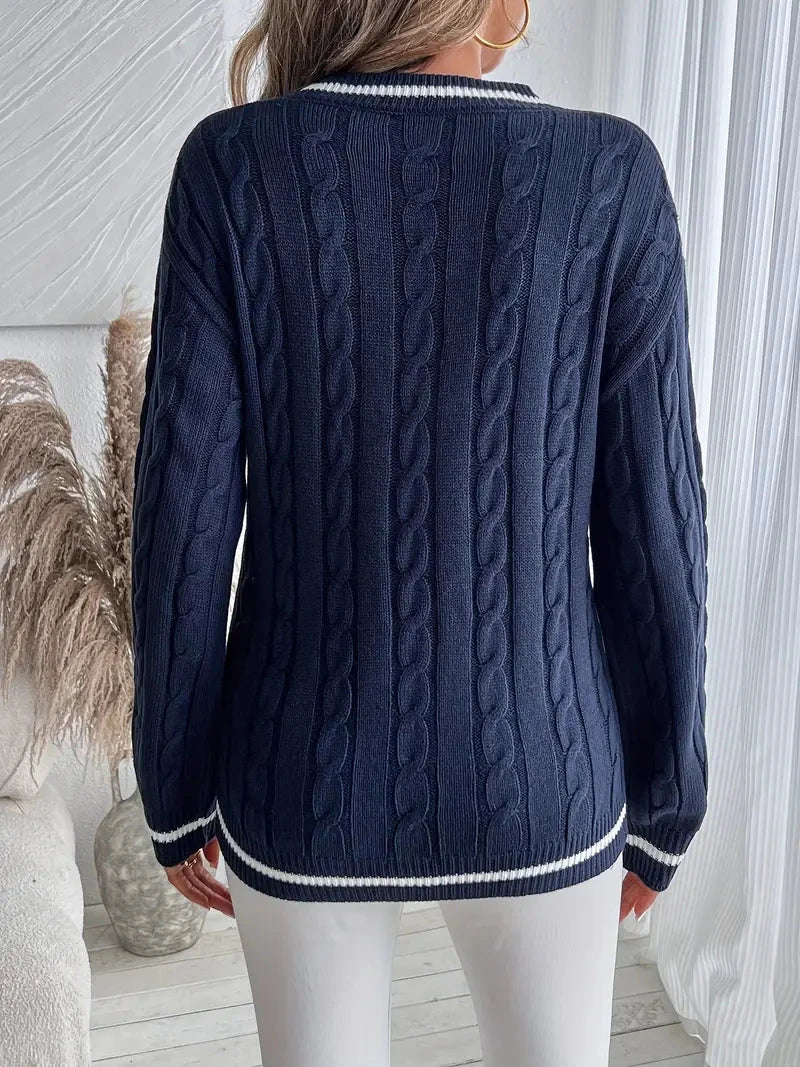 Monika | V-Ausschnitt Strickpullover für Damen