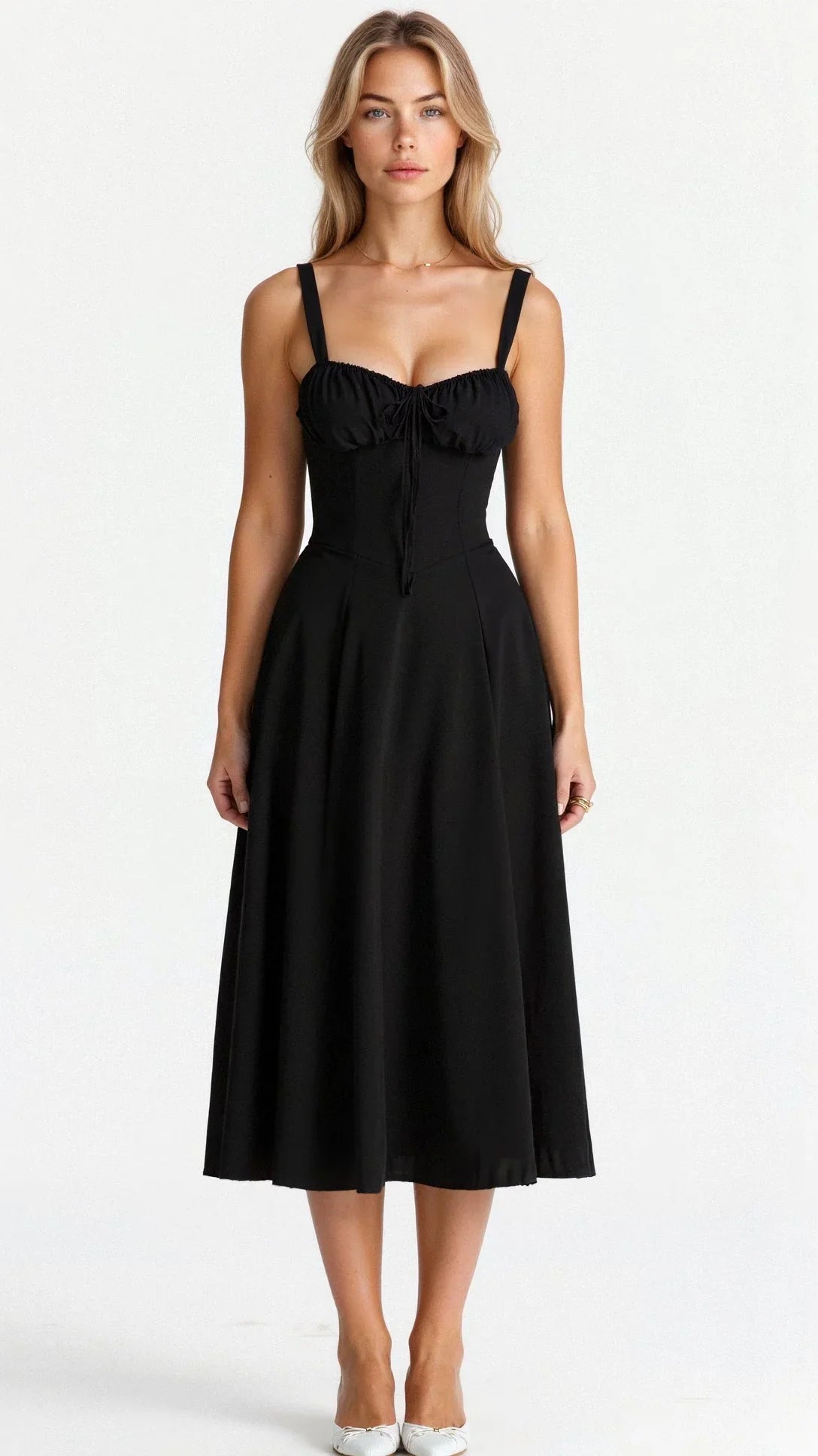 Ulrike | Elegantes Floral Bustier Midriff Taille Shaper Kleid - Image 4