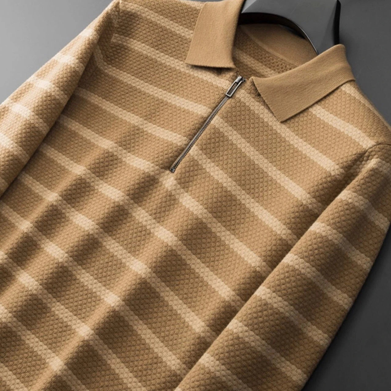 Patrik | Herren Polo Shirt mit Reißverschluss und Streifen