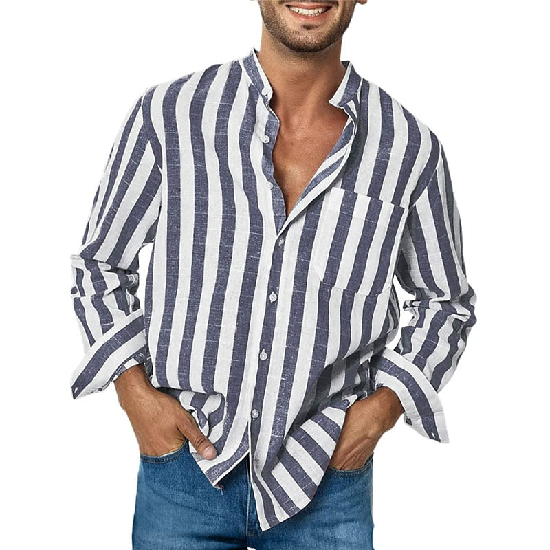 Michael | Gestreiftes Freizeithemd aus Baumwolle für Männer - Image 3