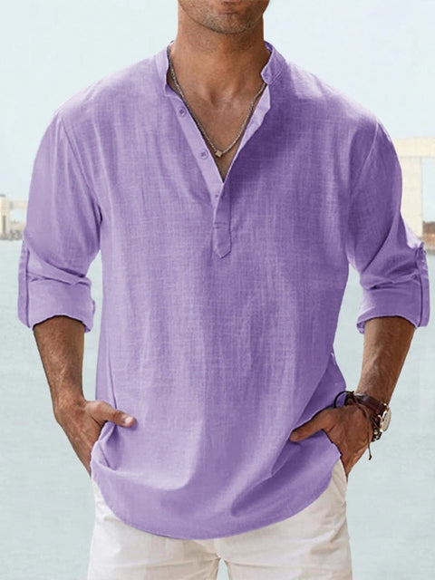 Mathis | Leinenhemd für Herren - Relaxed Fit, stilvoller Mandarin-Kragen, leicht und atmungsaktiv - Image 8