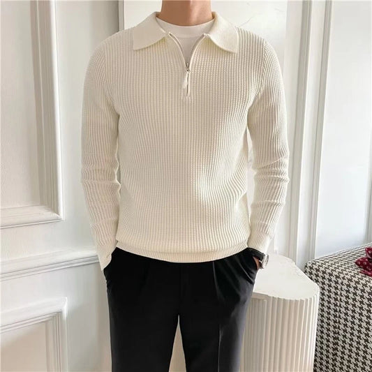 Ralf | Langarm Polo-Shit Zip Pullover für Herren