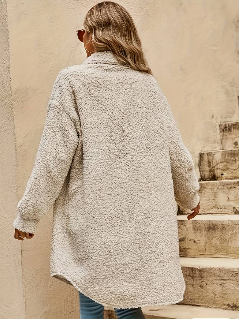 Elise | Damen Oversized Teddy Mantel - Image 2