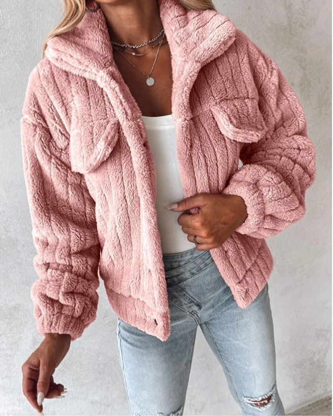 Felina | Damen Sherpa-Jacke mit Knopfleiste - Image 2