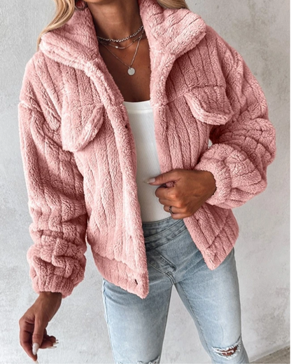 Felina | Damen Sherpa-Jacke mit Knopfleiste - Image 2