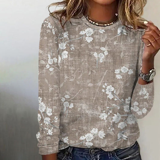 Marlene | Elegantes langärmeliges Top mit Blumendruck - Image 1