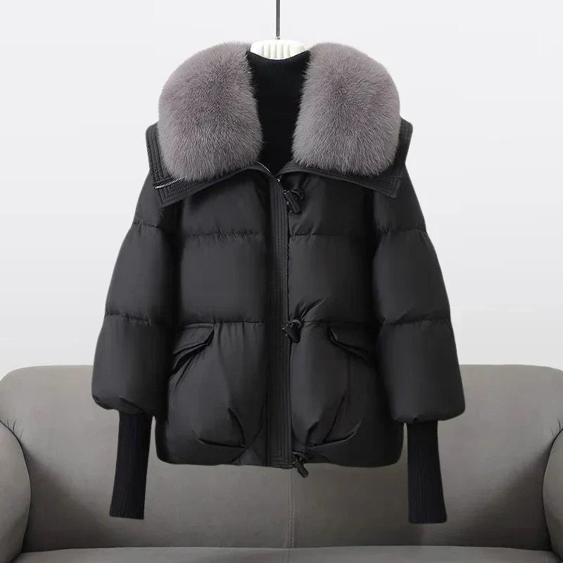 Felina | Damen Kurze Pufferjacke mit Fellkragen - Image 1