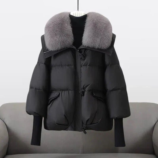 Felina | Damen Kurze Pufferjacke mit Fellkragen - Image 1