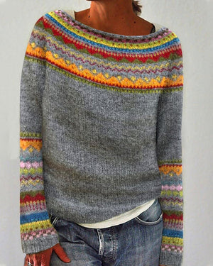 Rachele | Retro-Pullover mit bunten Mustern für Frauen