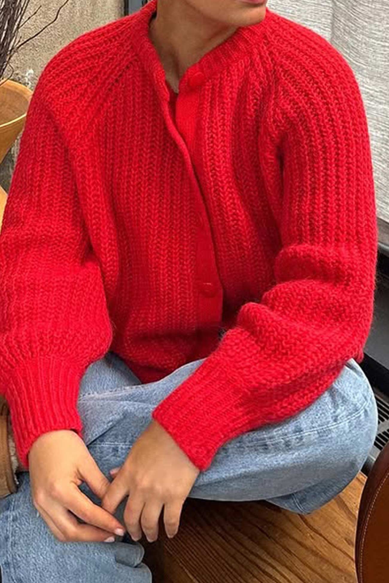 Malin | Damen Oversized Cardigan mit Knopfleiste - Image 5