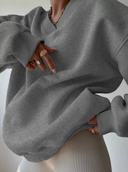 Senta | Damen Oversized V-Ausschnitt Pullover - Image 12