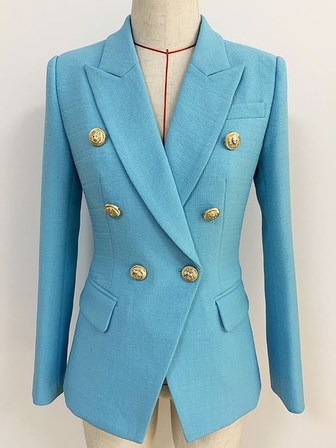 Edith | Damen Zweireihiger Taillierter Blazer - Image 3