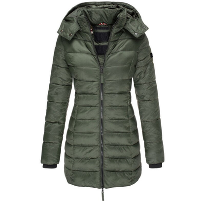 Silke | Damen Kapuzen Longline Puffer Jacke - Image 3