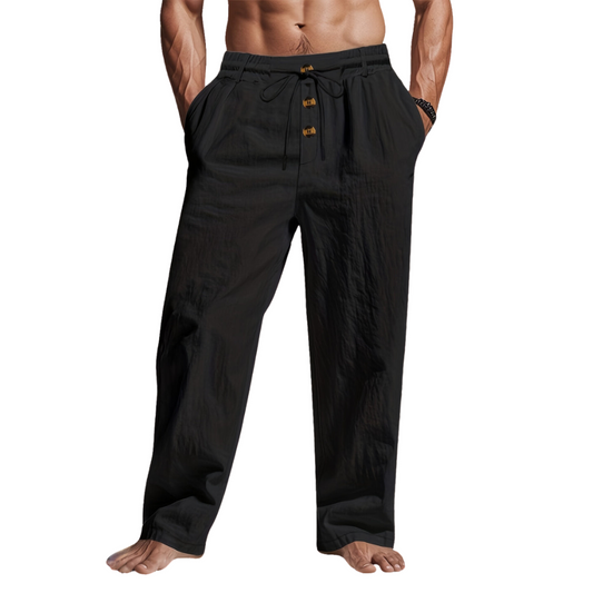 Richard | Stilvolle bequeme Leinenhosen mit Kordelzug für Männer - Image 1