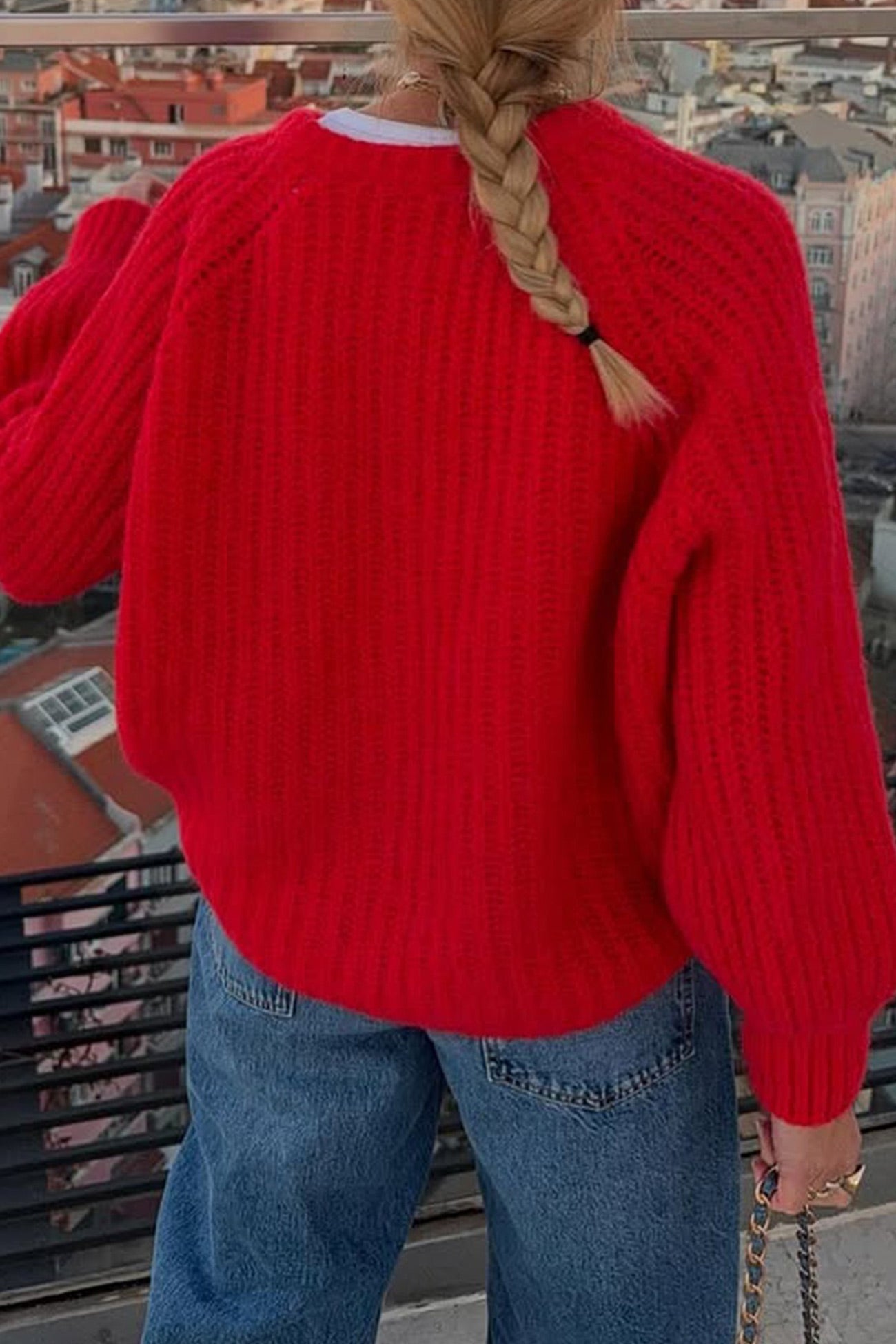 Malin | Damen Oversized Cardigan mit Knopfleiste - Image 6