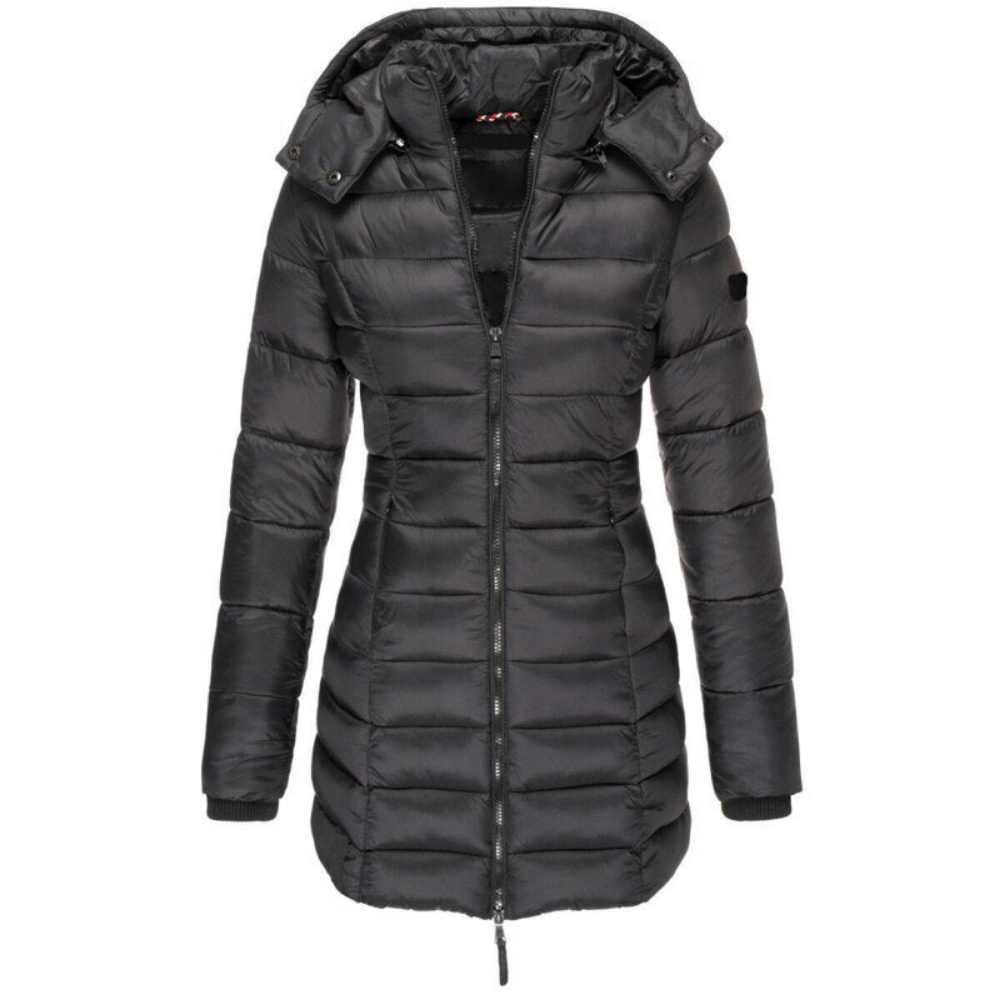 Silke | Damen Kapuzen Longline Puffer Jacke - Image 2