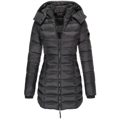 Silke | Damen Kapuzen Longline Puffer Jacke - Image 2