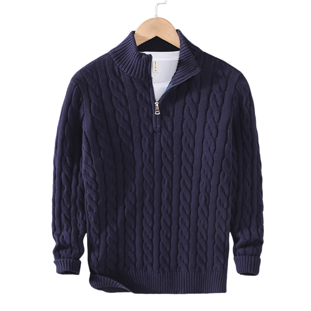 Kilian | Herren Cable-Knit Quarter-Zip Pullover - Image 2