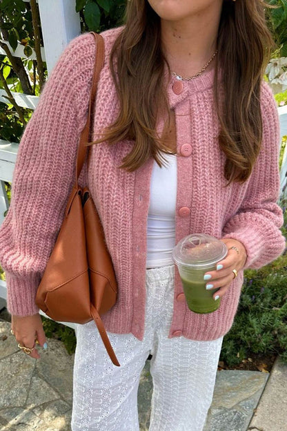 Malin | Damen Oversized Cardigan mit Knopfleiste - Image 3