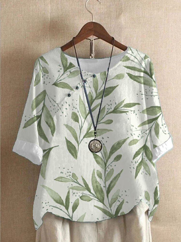 Tina | Bluse mit Blumendruck und entspannter Passform mit Knopfdetails - Image 3