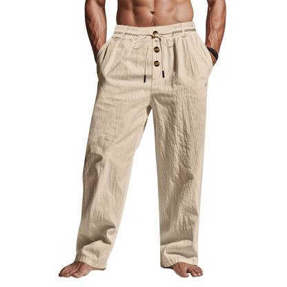 Richard | Stilvolle bequeme Leinenhosen mit Kordelzug für Männer - Image 3