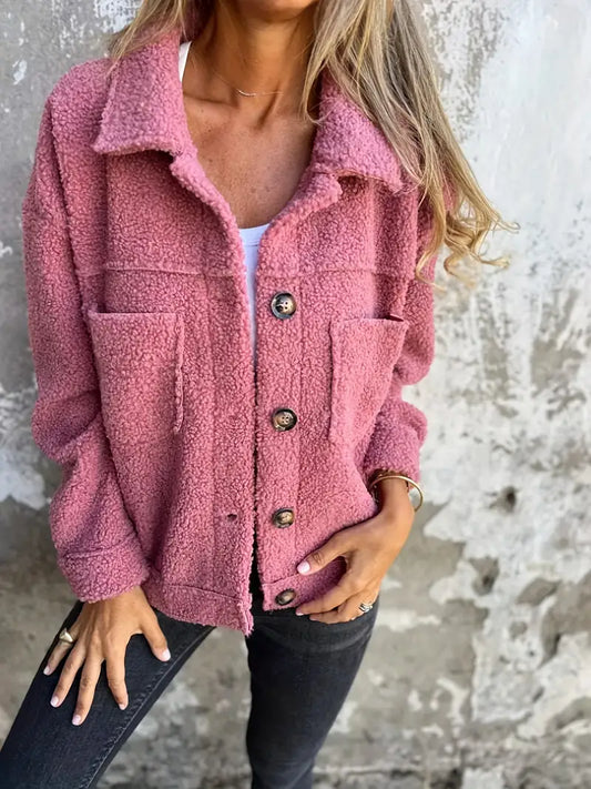 Jana | Damen Oversized Sherpa Jacke - Image 1