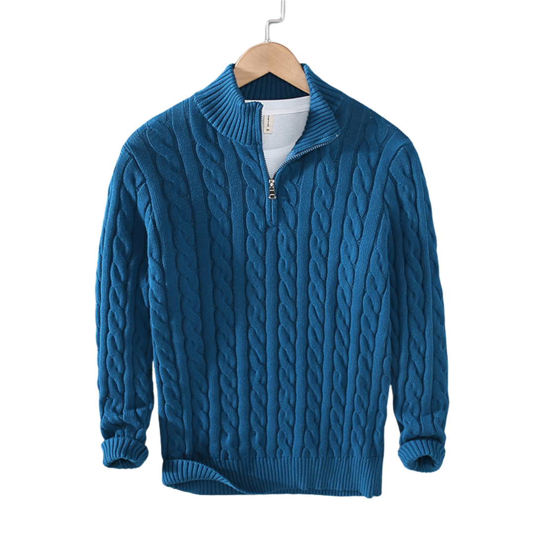 Kilian | Herren Cable-Knit Quarter-Zip Pullover - Image 4